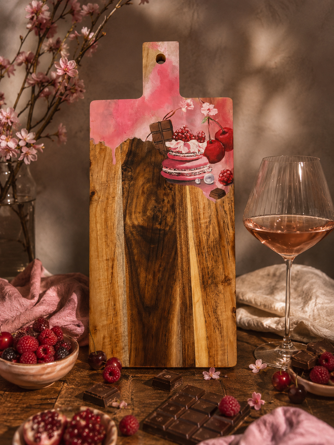Handgeschilderde borrelplank De zoete plank Chimene