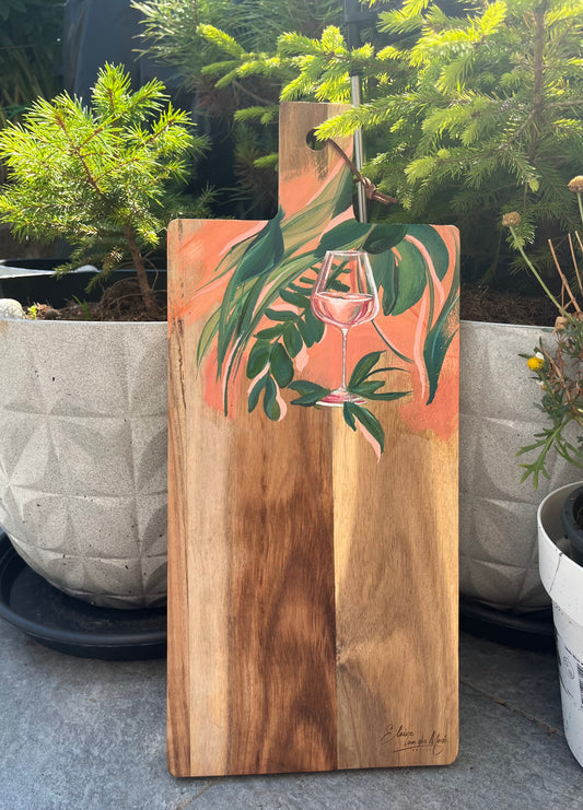 Handgeschilderde borrelplank Rosé