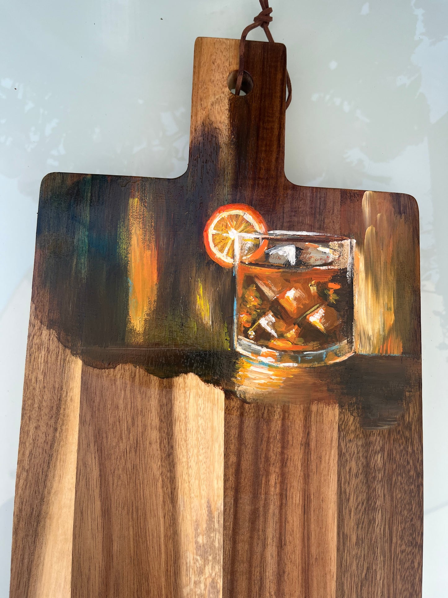 Handgeschilderde borrelplank Whisky