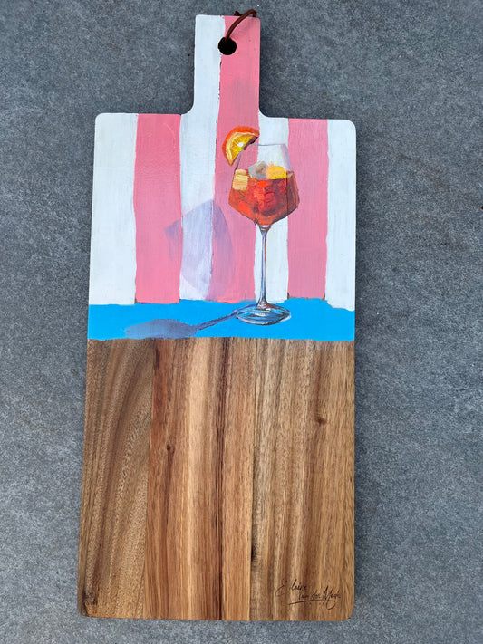 Handgeschilderde borrelplank  Aperol spritz