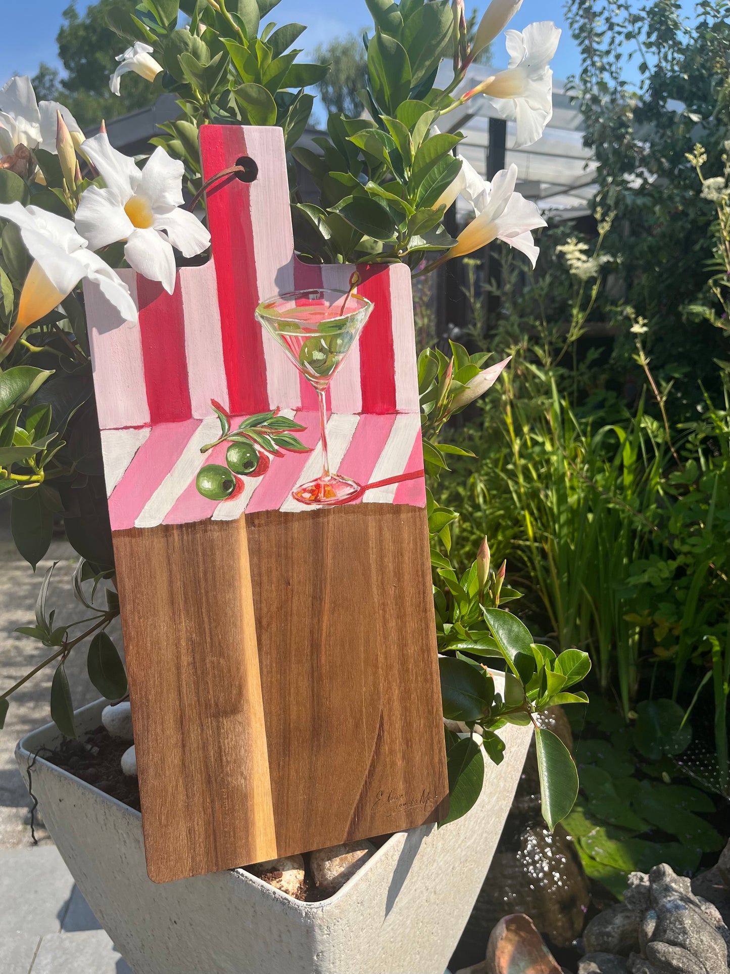Handgeschilderde borrelplank Martini