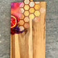 Handgeschilderde borrelplank Roze en honingraad