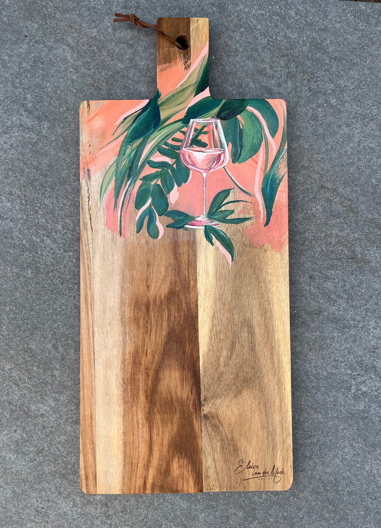Handgeschilderde borrelplank Rosé