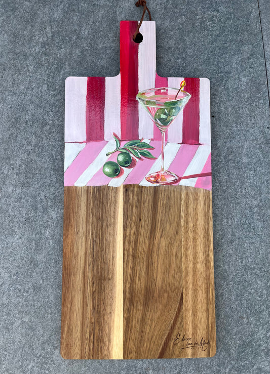 Handgeschilderde borrelplank Martini