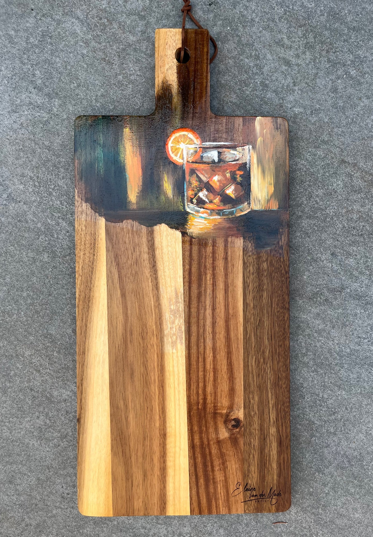 Handgeschilderde borrelplank Whisky